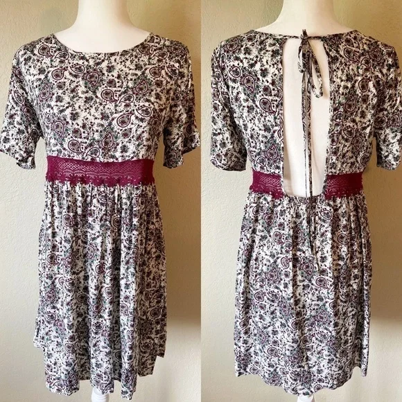 NWT Boho Floral Open Back Dress | High-End Boutique | Sz S $148 - Picture 3 of 7